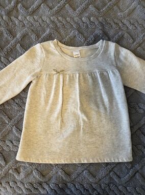 Carter's Cream Crewneck Sweatshirt With Gold Bow, 5T
